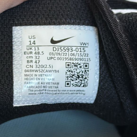 NIKE Infinity Pro 2 Men's Golf Shoes DJ5593-015 Black and White Lace Up Size 14 - Picture 12 of 13